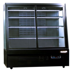 업소용 반찬쇼케이스 냉장고 UKGS-B1500B 사선 앞문형 4단 블랙 주광색 1500x780x1500mm