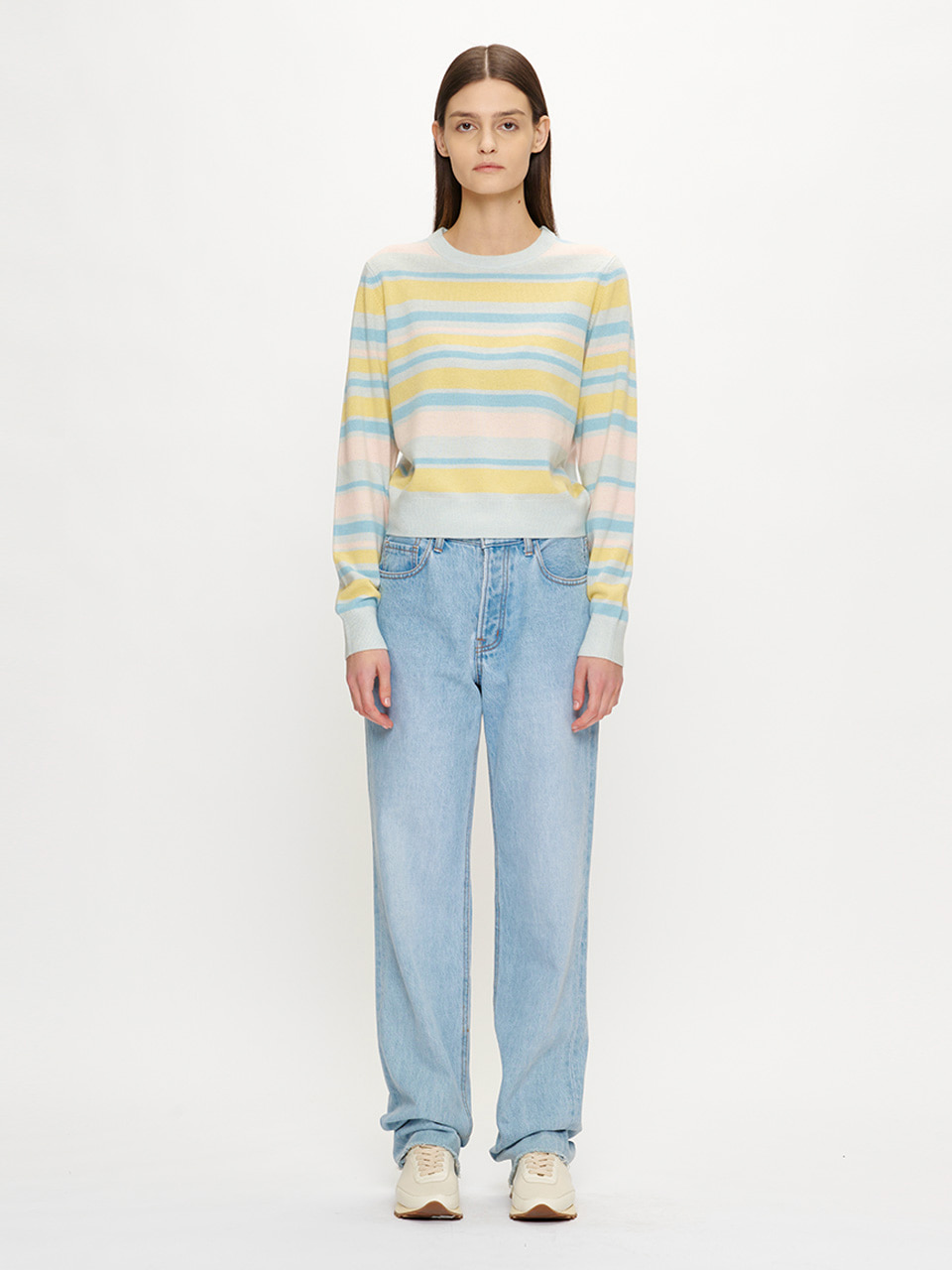 STRIPE SHORT PULLOVER_LIGHT BLUE