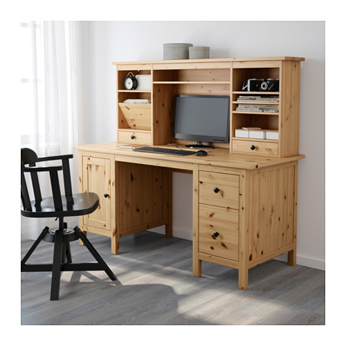 [오빠랑]이케아 HEMNES 헴네스 책상+추가유닛 라이트브라운 792.448.54