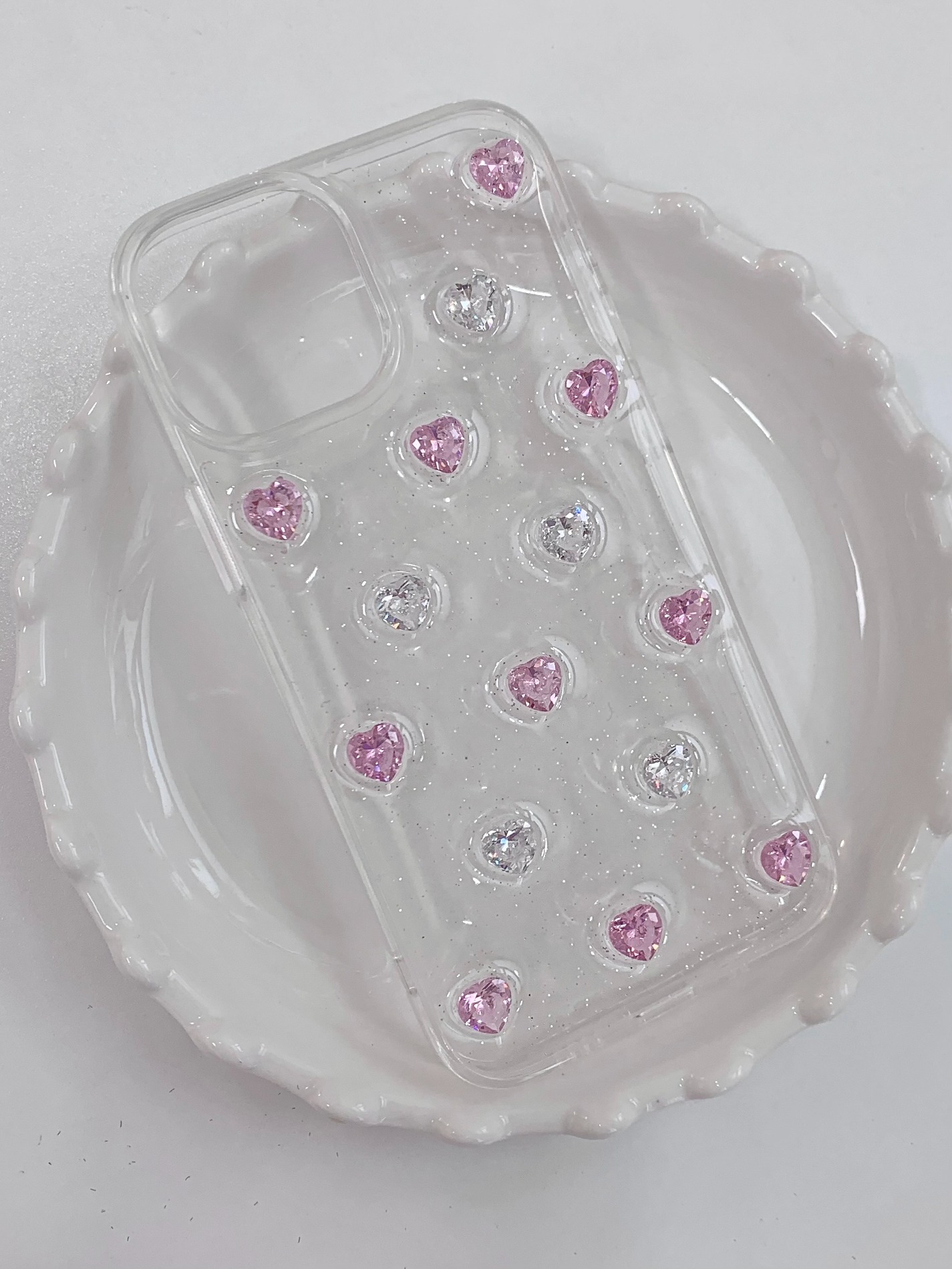 sparkle heart phone case - pink