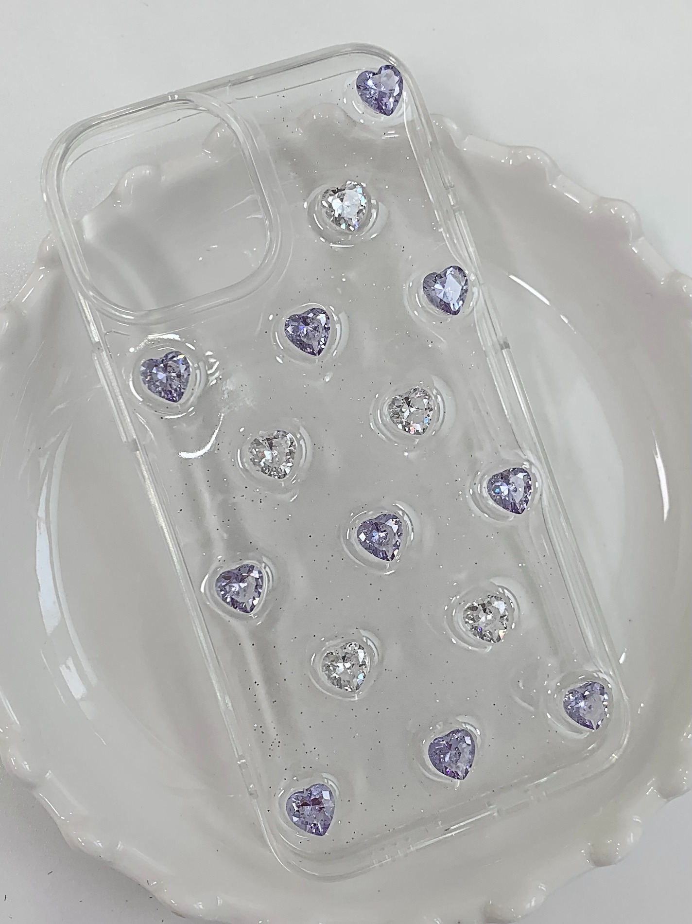 sparkle heart phone case - purple