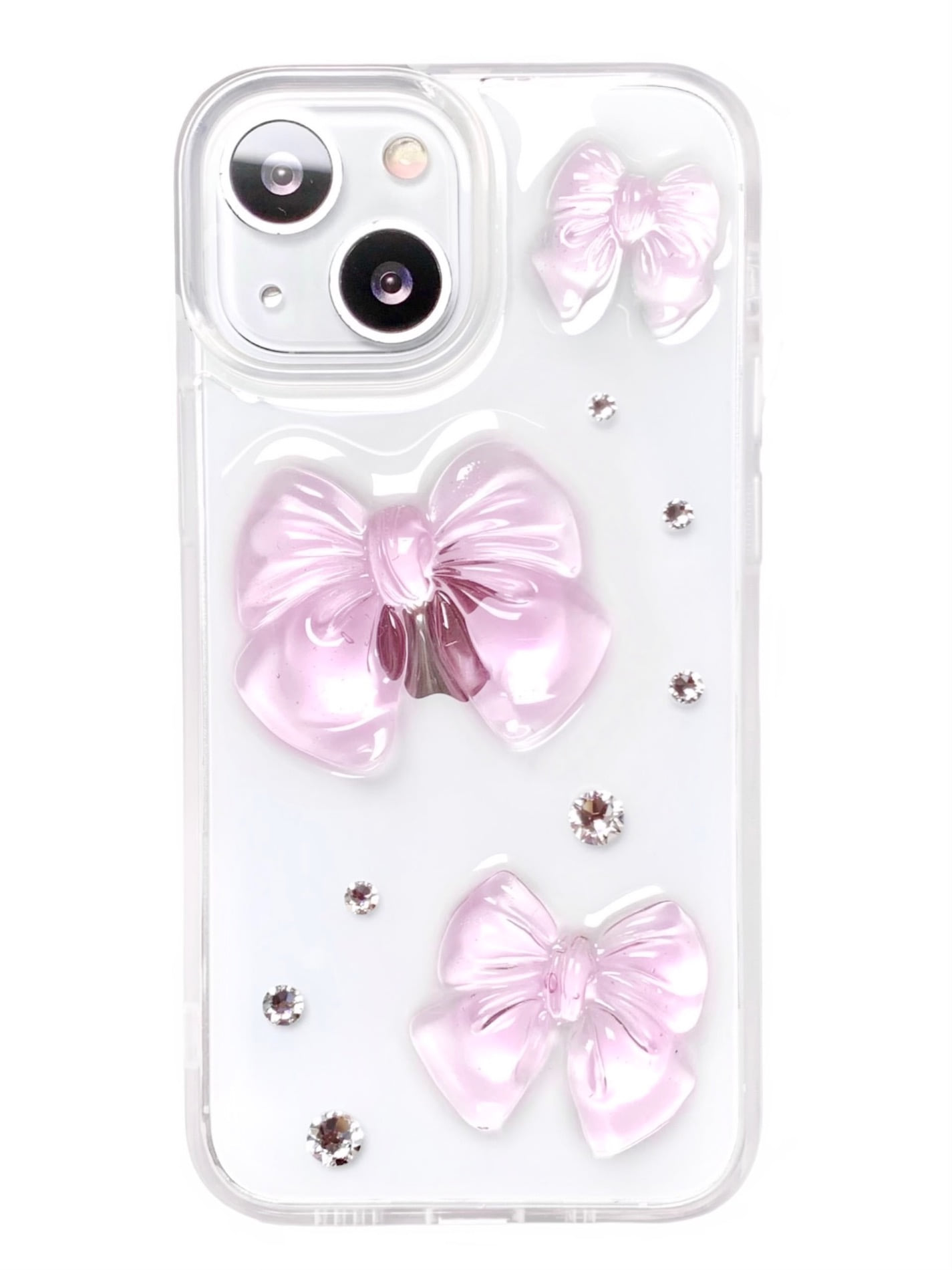 crystal ribbonbbon phone case - pink