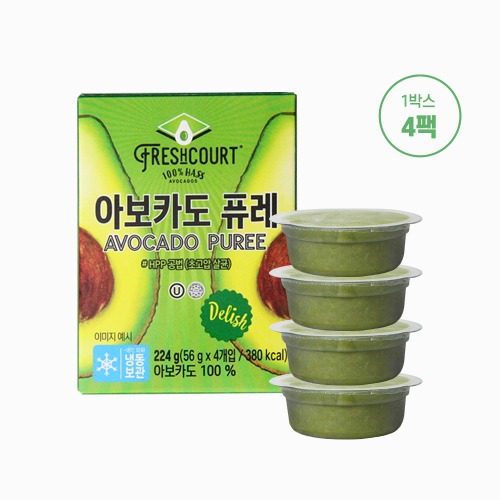 100% 아보카도 퓨레 56g x 4개/개별포장