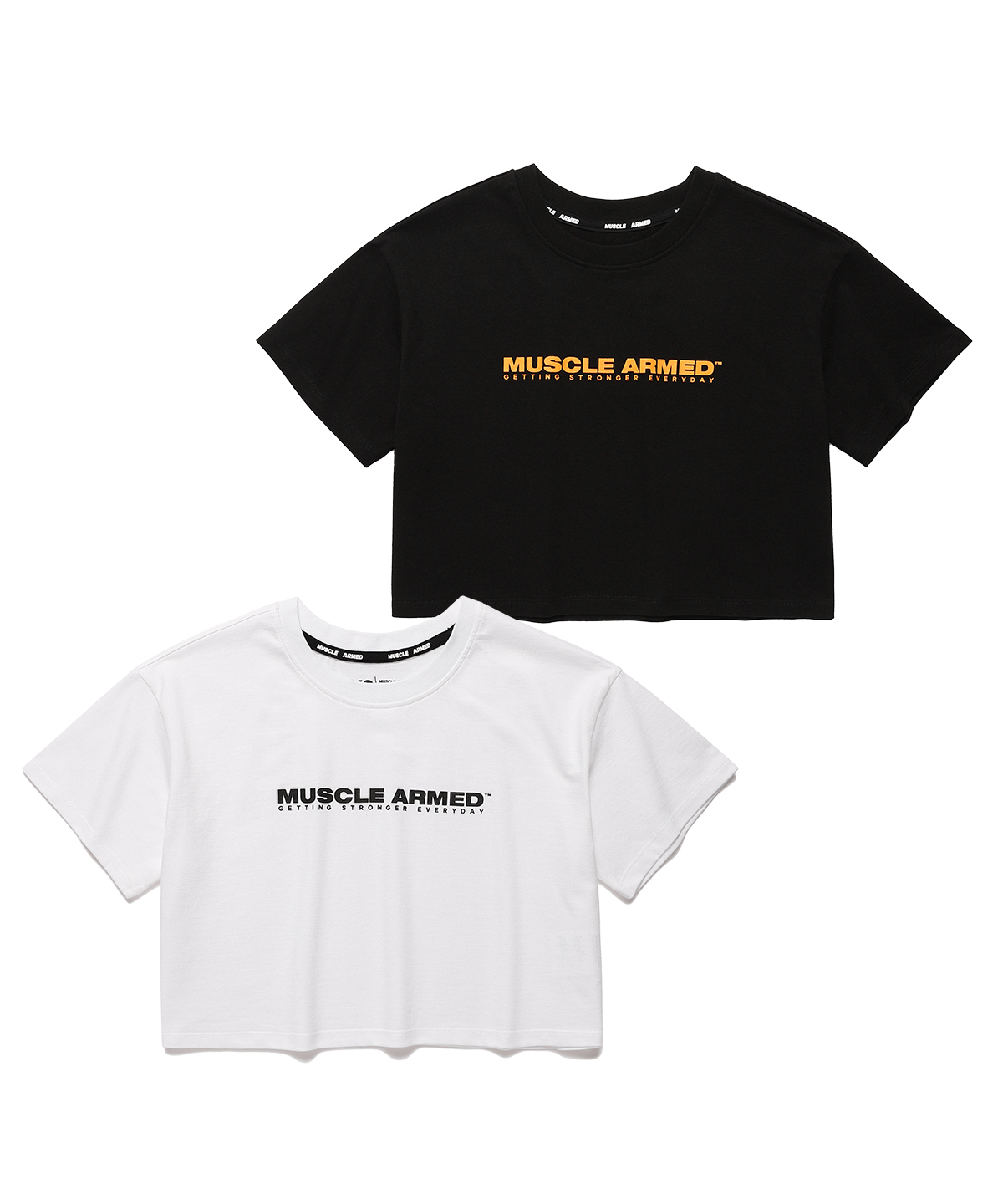 우먼 레터링 크롭 T-SHIRT