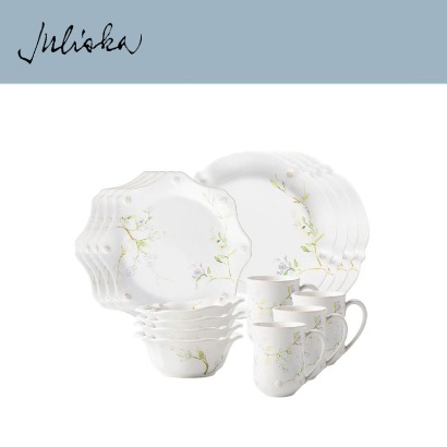 Juliska 베리 앤 스레드 Berry &amp; Thread Floral Sketch 16pc Set - Jasmine (1set / 16pc) 관부가세 포함