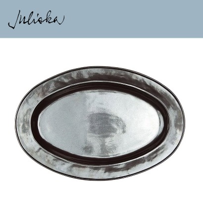 Juliska 퓨터 스톤웨어 Pewter Stoneware Platter 21 in. (1pc) 21 in (53*37cm) 관부가세 포함