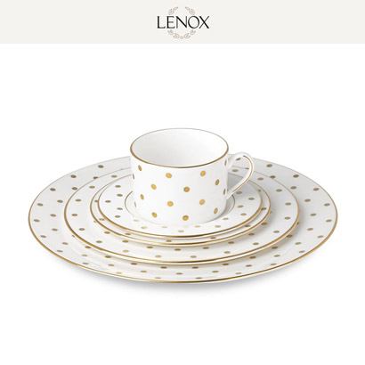 [해외][Lenox] 레녹스 Kate spade new york Larabee Road Gold 2인용 10pc 세트 대/중/소접시,컵/컵받침 (각 2pc) 관세포함/무료배송