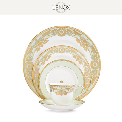 [해외][Lenox] 레녹스 Rococo Leaf 2인용 10pc 세트 대/중/소접시,컵/컵받침 (각 2pc) 관세포함/무료배송