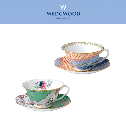 [해외] 웨지우드 버터플라이 블룸 Butterfly Bloom Blue Peony &amp; Butterfly Posy Teacup &amp; Saucer, Set of 2 (1set / 4pc) 관세포함,무료배송