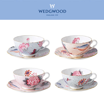 [해외] 웨지우드 쿠쿠 Cuckoo 4종 Teacup &amp; Saucer (4인조 / 8pc) 관세포함,무료배송