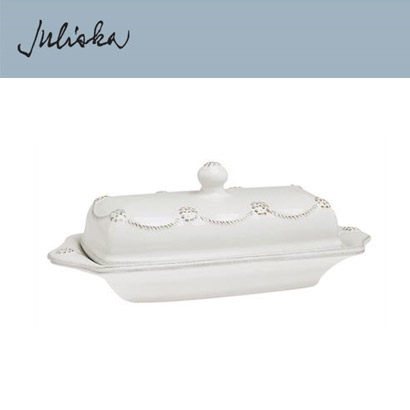 Juliska 베리 앤 스레드 Berry &amp; Thread Butter Dish - Whitewash (1set / 2pc) 8 in (20*9cm) 관부가세 포함