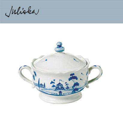 Juliska 컨트리 이스테이트 Country Estate Sugar Bowl - Delft Blue (1set / 2pc) (지름 6.5 *높이 4.5) in (17*11cm) 관부가세 포함