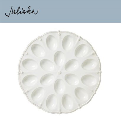 Juliska 베리 앤 스레드 Berry &amp; Thread Deviled Egg - Whitewash (1pc) 13 3/4 in (35*35cm) 관부가세 포함