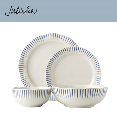 Juliska 시티오 스트라이프 Sitio Stripe 4pc Setting (2set / 8pc) 관부가세 포함