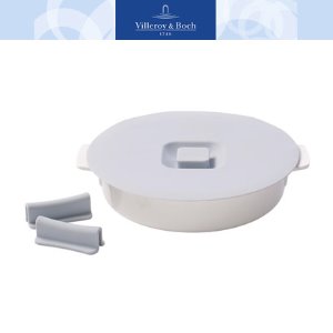 [해외][Villeroy&amp;Boch] 빌레로이앤보흐 Clever Cooking Round Baker &amp; Silicone Lid/Handles 9.5 in