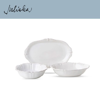 Juliska 베리 앤 스레드 Berry &amp; Thread Serving Set of 3 - Whitewash (1set / 3pc) 10in, 12in, 16in 관부가세 포함