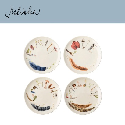 Juliska 포레스트워크 Forest Walk Tidbit Plates Set of 4 (1set / 4pc) 6 in (15cm) 관부가세 포함