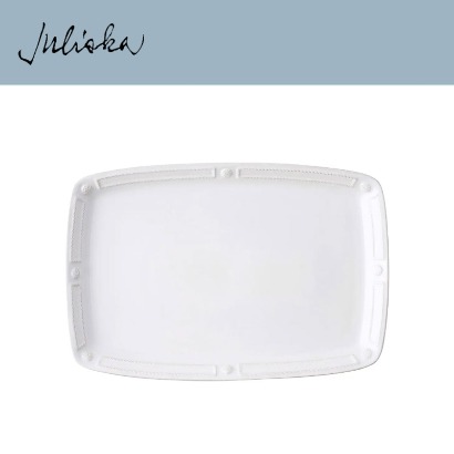 Juliska 베리 앤 스레드 Berry &amp; Thread French Panel Platter 16 in. - Whitewash (1pc) 16 1/2 in (42*28cm) 관부가세 포함