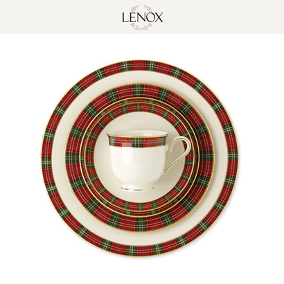 [해외][Lenox] 레녹스 Winter Greeting Plaid 4인용 20pc 세트 대/중/소접시,컵/컵받침 (각 4pc) 관세포함/무료배송