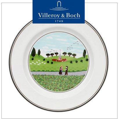 [해외][Villeroy&amp;Boch] 빌레로이앤보흐 Design Naif Bread and Butter Plate No.6 Boy &amp; Girl 디자인나이프 (4pcs) (17cm)