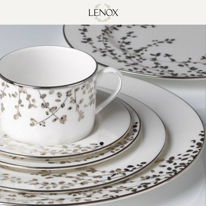 [해외][Lenox] 레녹스 Kate spade new york Gardner Street Platinum 4인용 20pc 세트 대/중/소접시,컵/컵받침 (각 4pc) 관세포함/무료배송