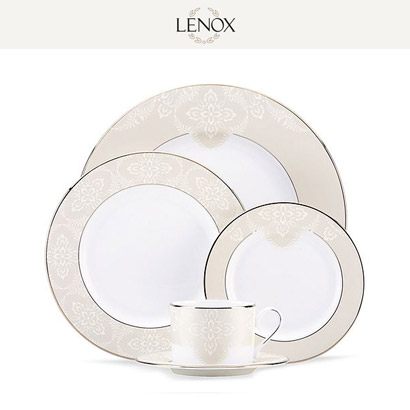 [해외][Lenox] 레녹스 Organdy 4인용 20pc 세트 대/중/소접시,컵/컵받침 (각 4pc) 관세포함/무료배송