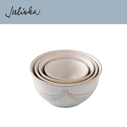 Juliska 베리 앤 스레드 Berry &amp; Thread Prep Bowl Set - Whitewash (1set / 4pc) 3in, 4in, 4.5in, 5in 관부가세 포함