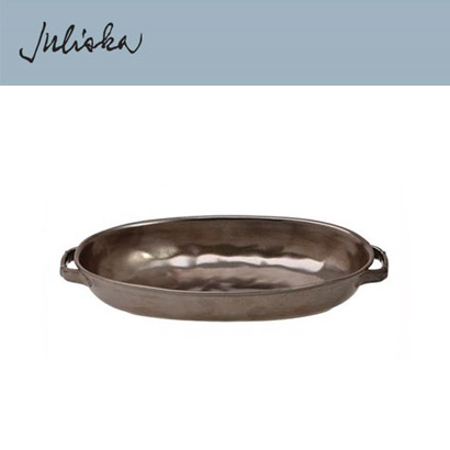 Juliska 퓨터 스톤웨어 Pewter Stoneware Baker 12 in. (1pc) 12 1/2 in (32*17cm) 관부가세 포함