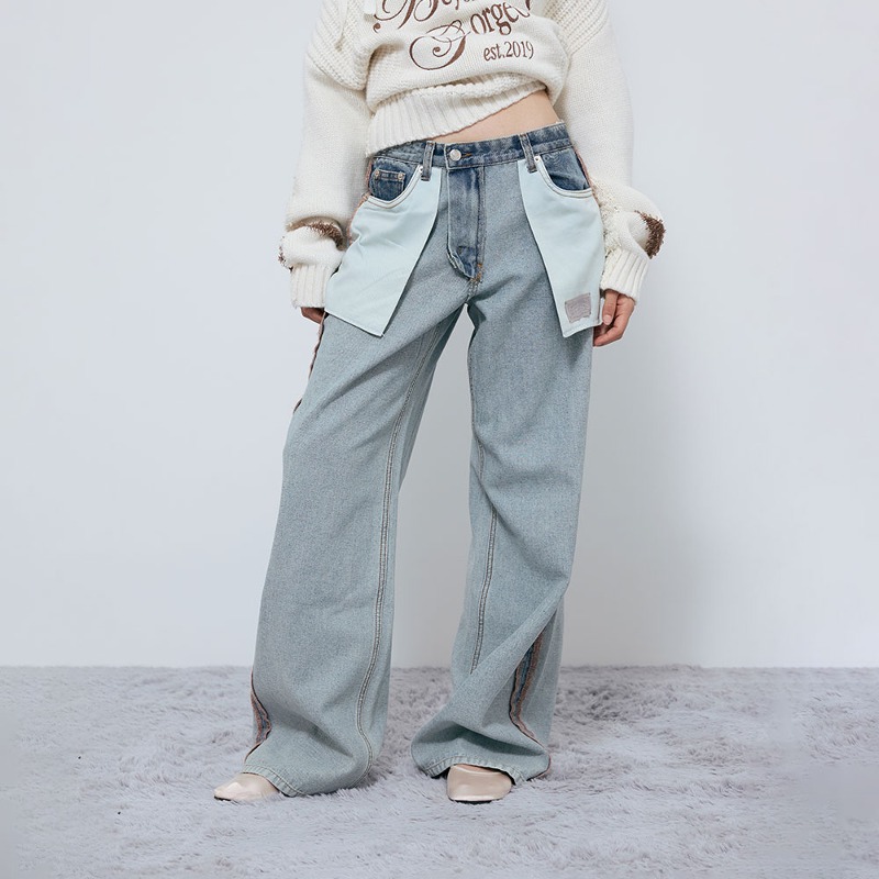 【GRAILZ】INSIDE OUT STITCH DENIM PANTS INSIDE OUT STITCH DENIM PANTS [BLACK] - GRAILZ