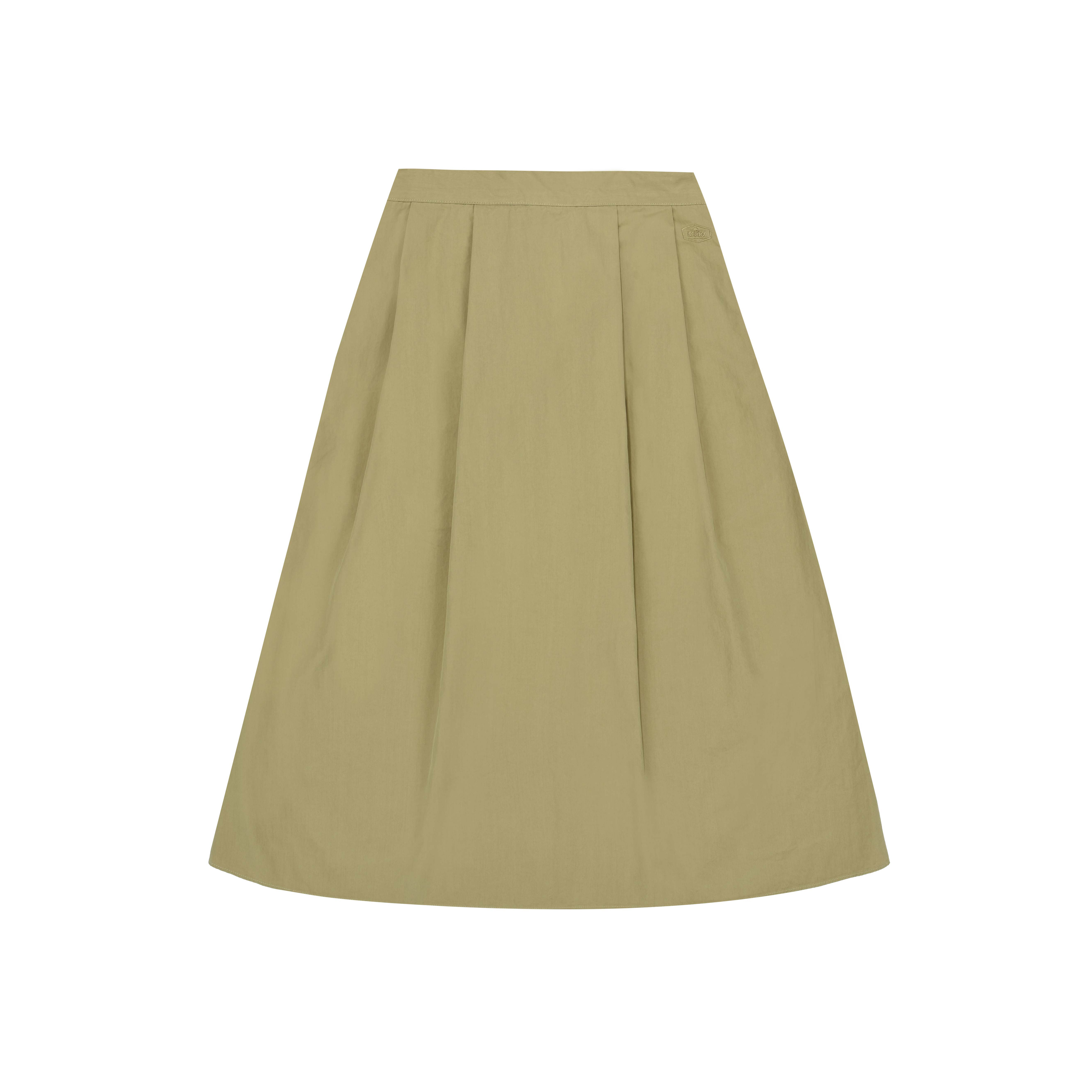 Flare banding skirt beige