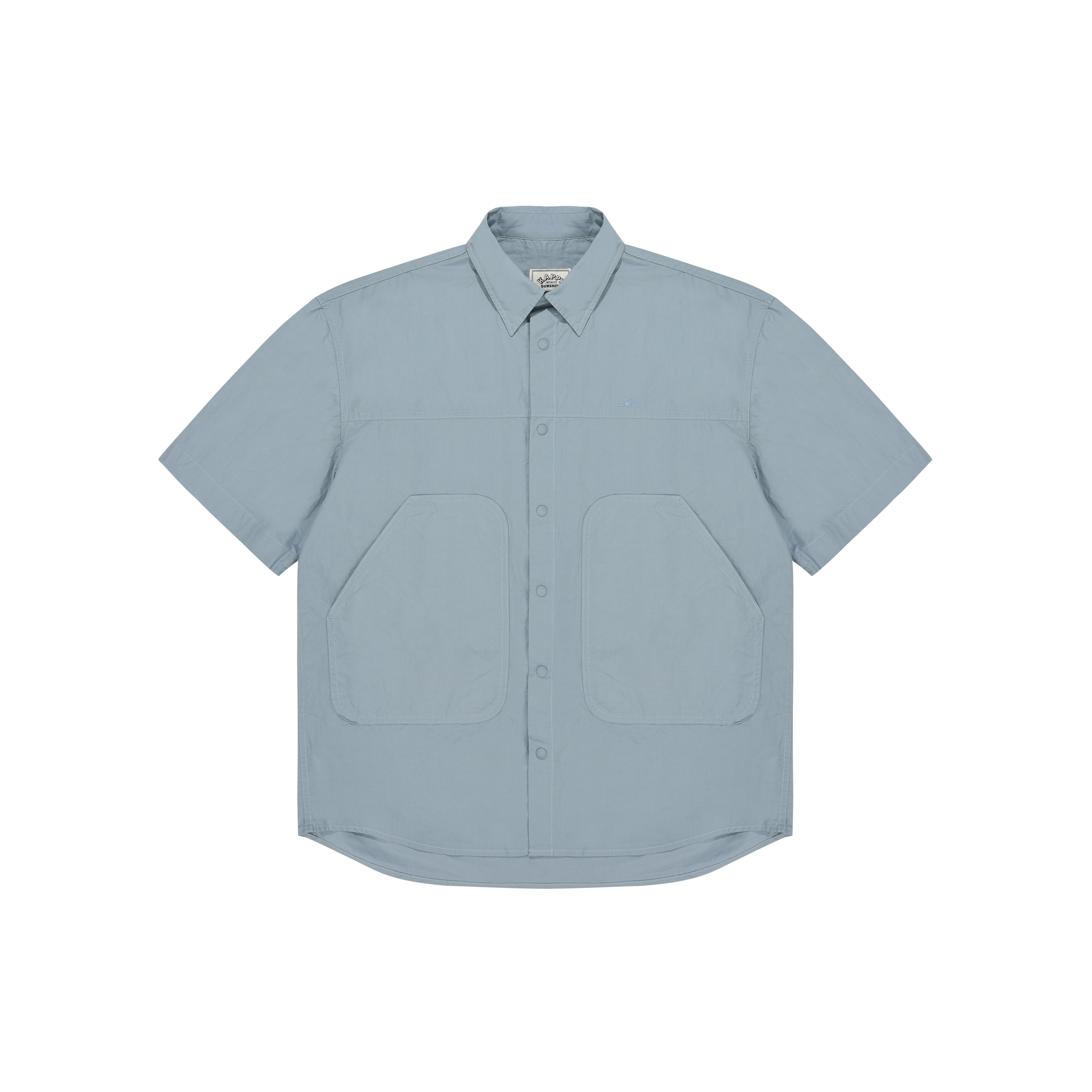 Cotton snap half shirt sky blue