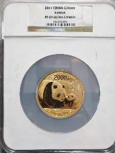 중국 2011년 팬더 5oz 금화 NGC 69등급