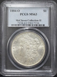 미국 1884년 1$ 모건 달러 미사용 은화 PCGS 63등급