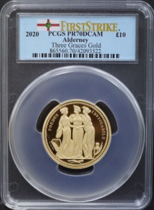 올더니 2020년 천상의 미 - 삼미신 2.5oz 금화 PCGS 70등급