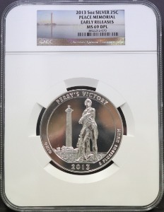 미국 2013년 오하이오주 - 페리 전승 국제 평화 기념관 (Peace Memorial) 5oz 국립공원 은화 NGC 69등급