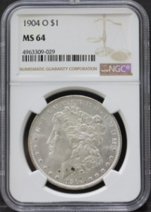 미국 1904년 1$ 모건 달러 미사용 은화 NGC 64등급