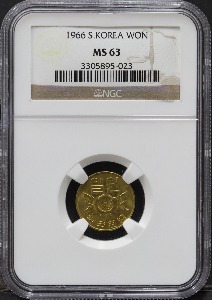 한국 1966년 1원 (일원) NGC 63등급