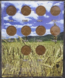 미국 1949~1958년 링컨 1센트 - 휘트 (Wheat) 페니 10개 년도 민트 세트