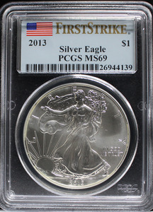 미국 2013년 이글 (초판 인증 라벨) 은화 PCGS 69등급