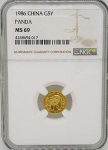 중국 1986년 팬더 1/20oz 금화 NGC 69등급 