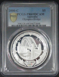 호주 2000년 시드니 올림픽 - 하버 브리지 1oz 은화 PCGS 69등급