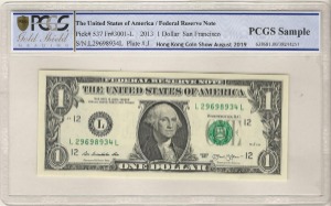 미국 2013년 1달러 2019년 홍콩 8월 화폐박람회 증정용 PCGS UNC