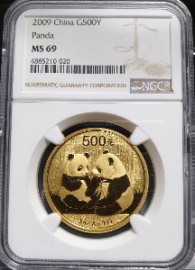 중국 2009년 팬더 1oz 금화 NGC 69등급