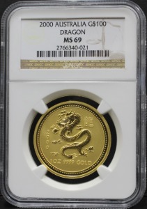 호주 2000년 용의해 1oz 금화 NGC 69등급