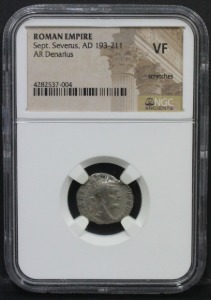 로마 193~211년 황제 셉티미우스 세베루스 (Lucius Septimius Severus) 데나리온 은화 NGC VF 인증