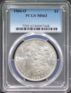 미국 1904년 1$ 모건 달러 미사용 은화 PCGS 63등급