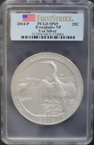 미국 2014년 플로리다주 - 에버글레이드 국립공원 5oz 은화 PCGS 69등급