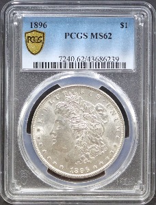 미국 1896년 1$ 모건 달러 미사용 은화 PCGS 62등급