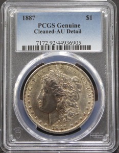 미국 1887년 1$ 모건 달러 준미사용 은화 PCGS AU Details