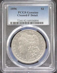 미국 1896년 1$ 모건 달러 사용제 은화 PCGS F Details